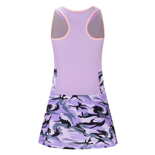 Kids Girls Sport Outfits Tennis Baseball Activewear Cropped Tank Top with Skirts - Picture 17 of 45