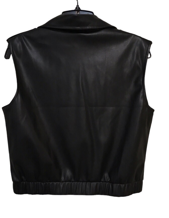 Mossimo Jacket Womens Moto Jacket Cropped Biker Black Faux
