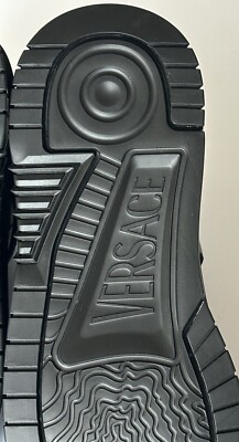 Versace Men\'s Laserata Leather Sneakers Black 13.5 US (46.5) 1008964 NWT $1175 Versace Men main image 4