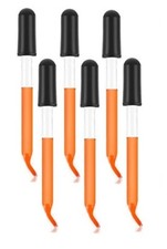 Medicine Art Essential Oils Eye Glass Dropper Pipette 3" Curved Tip 1ml 6 Pack