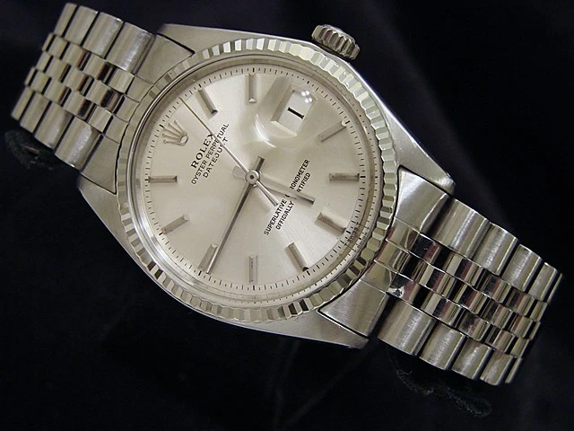 Rolex Datejust para hombre SS acero inoxidable y oro blanco de 18 quilates esfera plateada 1601 Foto 2 de 4
