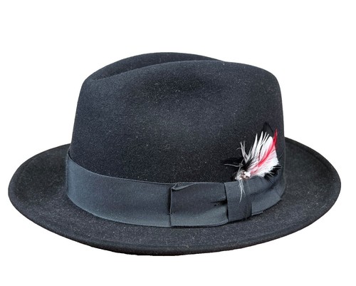 London Fog Vintage Tweed Fedora Hat Wool-Blend Plaid Gray Size 7 1/8 Vintage London Fog Gray Tweed Wool Blend Size 7-71/8 Fedora  main image 4