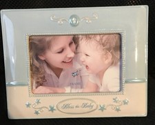Bless This Baby 6 X 4 Porcelain Photo Frame - Blue And White
