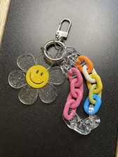 Colorful Sunflower keychain Purse Bag charm key fob chain strap happy