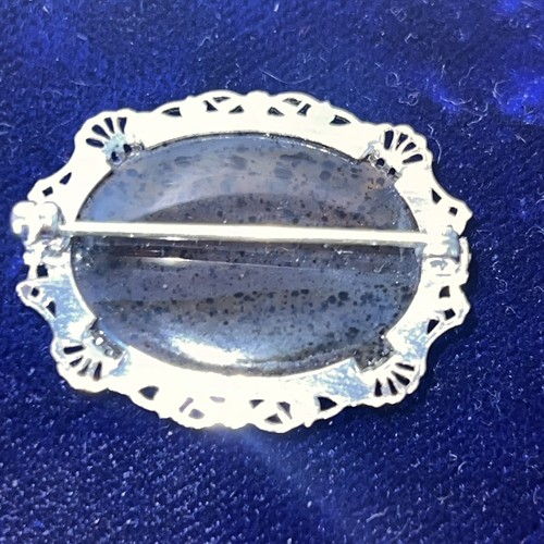 Vintage Ostby & Barton OB Sterling Silver Agate? Brooch 4.2g Titanic Connection - Bild 5 von 14