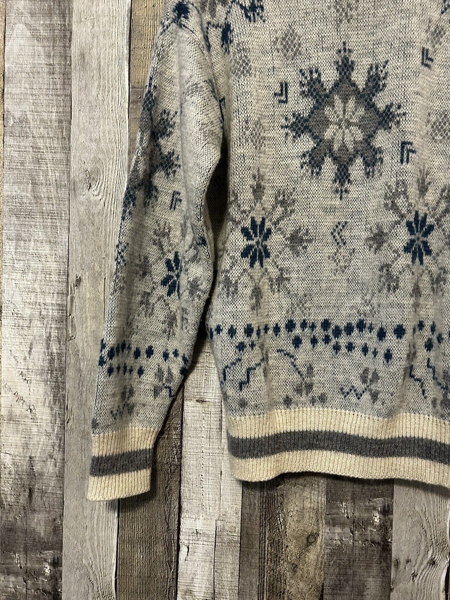 Vintage 1980's Pendleton Snowflake Winter Pullover Sweater Wool