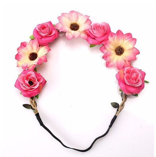 Mujeres Boda Flor Diadema Niñas Flores Prendas para la cabeza Novia Corona - Imagen 8 de 14