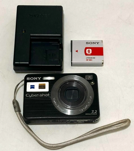 SONY Cyber-Shot DSC-W120 Black Digital Camera Tested w/ Charger Japanese only - Picture 2 of 8