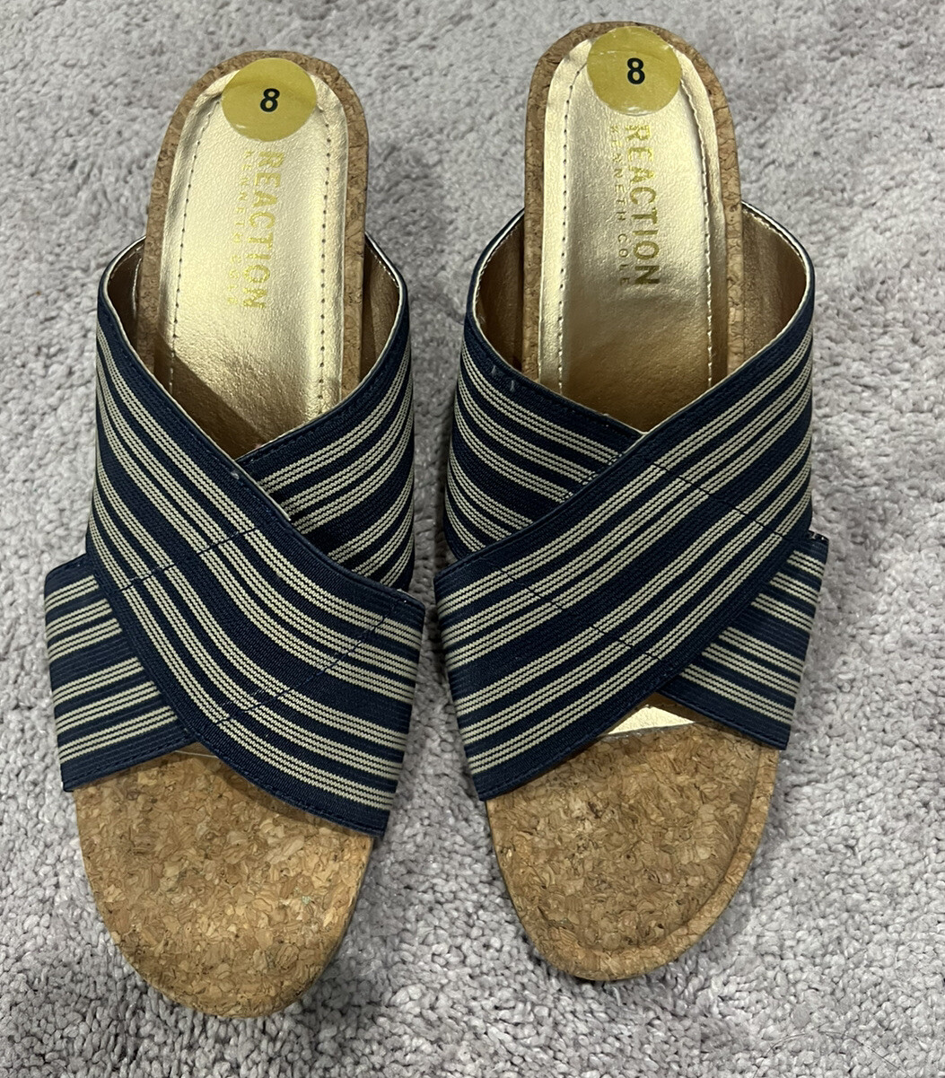 Kenneth Cole Sandals Blue And White Shoes Size 8