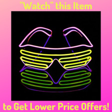 LUXE Light Up Shutter Glasses LED Neon Flashing 80s Party EDM Rave Festival NEW