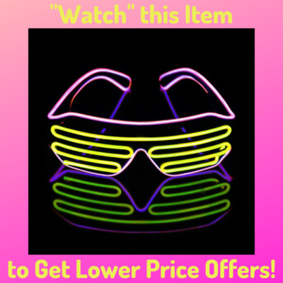 LUXE Light Up Shutter Glasses LED Neon Flashing 80s Party EDM Rave Festival NEW