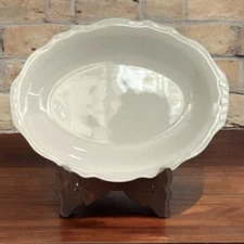 Homer Laughlin Restaurant Ware Oval Plate Best China Carolyn White VTG 2