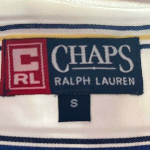 Chaps Ralph Lauren Mens Sz S 100% Cotton Short Sleeve Button Down Shirt Striped - Picture 2 of 4