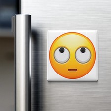 Face With Rolling Eyes Emoji Fridge Magnet 2x2 Made in USA