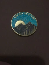 Sunrise Serenity Lucky Coin One Day at A Time Pocket Token AA Sobriety Medallion