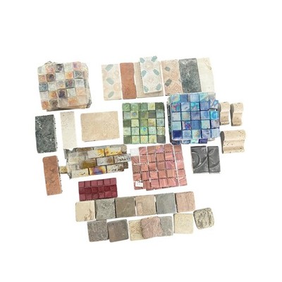 Assorted Mosaic Tile Lot Mixed Glass Stone Travertine Tile Samples