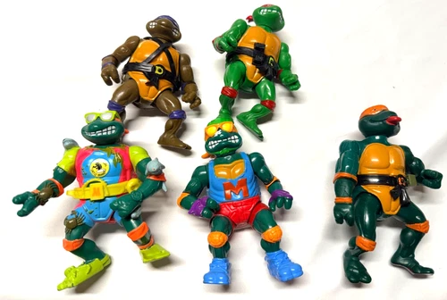 TMNT – 5 Action Figure Lot #9 – Vintage 1980s Loose – Playmates Toys