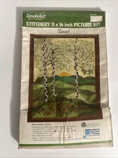 WonderArt Creative Needlecraft Stitchery Kit Sunset 11” x 14” No. 5365 Wool Yarn