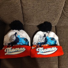 Pair of 2 Thomas the Tank Engine knit type cap hat Toddler size