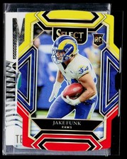2021 Panini Select #299 Jake Funk Red and Yellow Prizm Die Cut RC