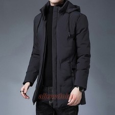Mens Top Hooded Casual Fashion Outwear Parkas Jackets Winter Windbreaker Coat