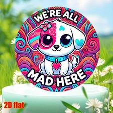 2D Wall Art, Adorable Puppy Fantasy Background - Aluminum Foil Art Round Aluminu