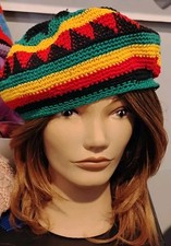 Multi-coloured crochet beanie Bob Marley Rasta Reggae Hat