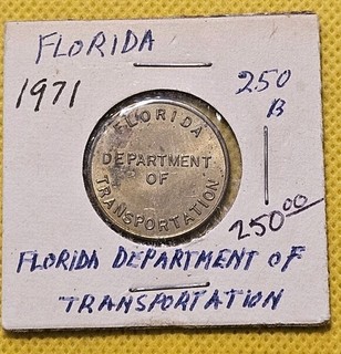 1971 Florida Department Of Transportation Transit Token FL250B B2571