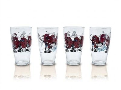1989 Applause California Raisins Glasses Set of 4 Vintage Collectible ...