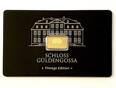 Geiger 0.5g Gold Bar Schloss Güldengossa Vintage Assay Card 999.9