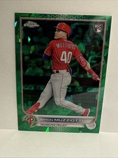 Simon Muzziotti 2022 Topps Chrome Update Sapphire US19 Green Refractor RC #d/75
