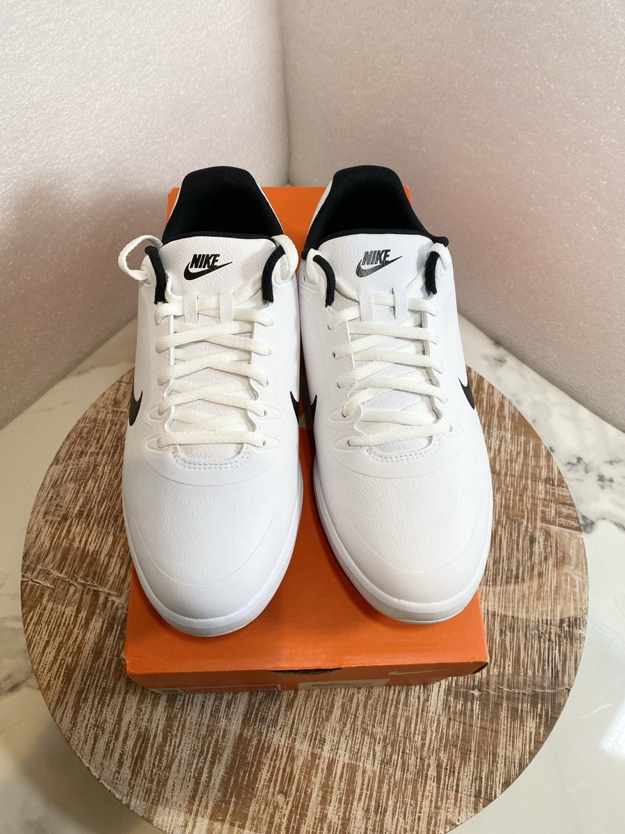 Nike Infinity G Mens Leather Golf Shoes Spikes White Black