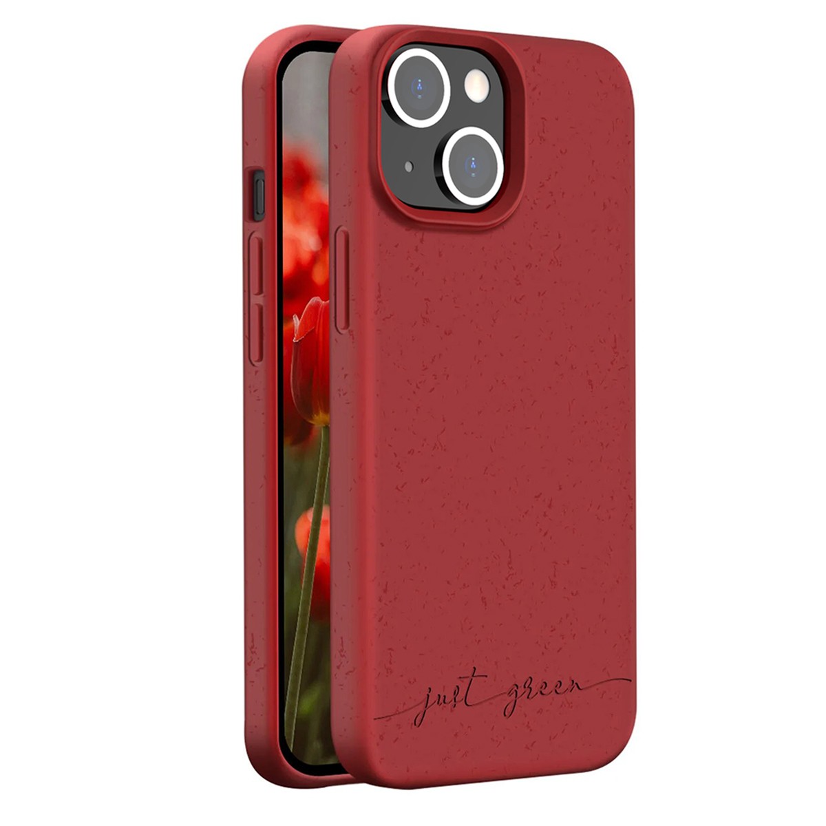 Coque iPhone 14 Just Green Natura pour charge sans fil au bureau ou en voyage
