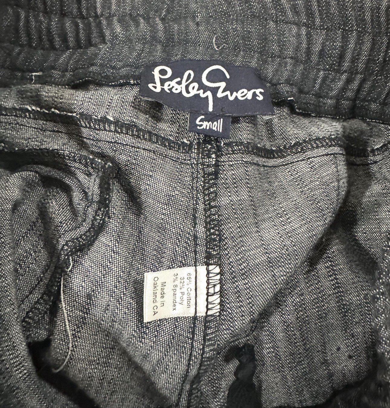 Lesley Evers Black Elastic  Drawstring Pants Size… - image 3