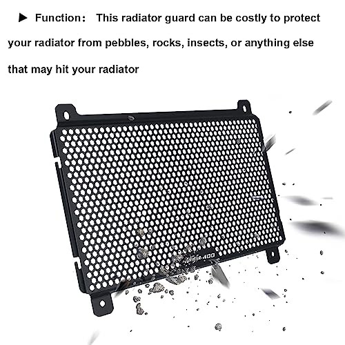 Ninja400 2024 Motorcycle Radiator Grille Guard Cover for NINJA 400 Z400 BLACK - Afbeelding 4 van 6