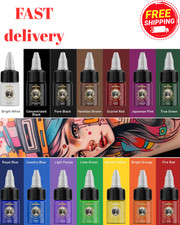 Tattoo Ink Set 14Colors 1/2oz 15ml Bottles Professional Pigment Kit for Skin Art