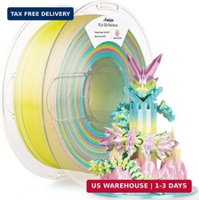 Silk PLA 3D Printer Filament, Shiny Multicolor Rainbow PLA Filament 1.75m
