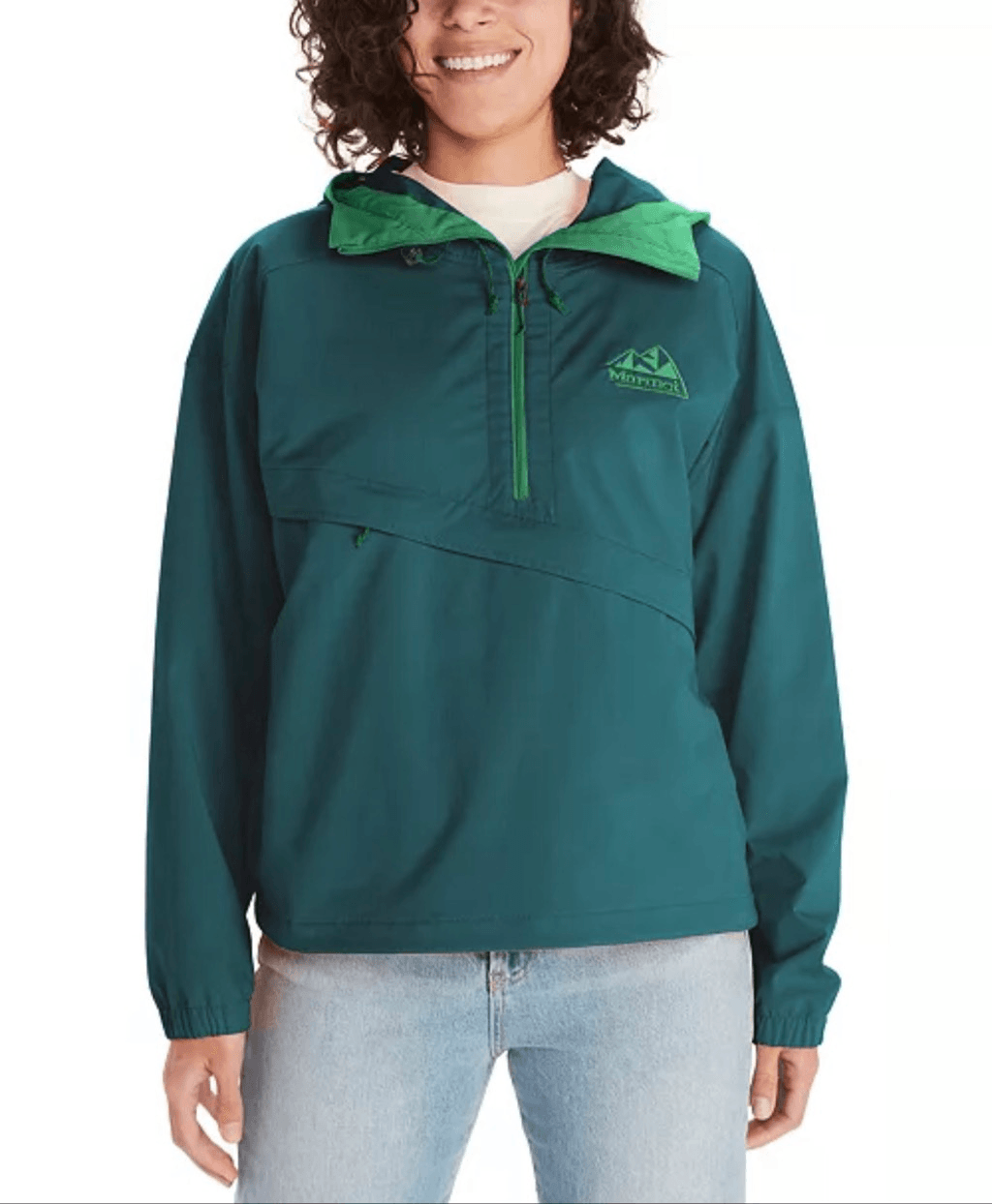 Marmot '96 Hooded Active Anorak Pullover Jacket Dark Jungle/Clover XS