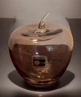 BLENKO Art Hand Blown Glass Light Purple Apple Original Sticker 5”  Stem