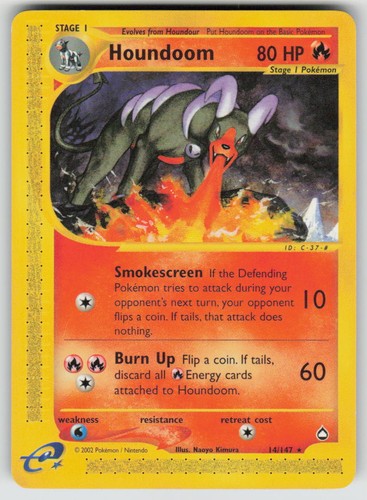 Houndoom 14/147 Rare Aquapolis Pokemon NM