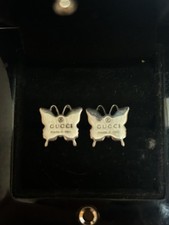 Gucci Sterling Silver Butterfly Stud Earrings