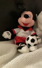 Disney Store MICKEY MOUSE Sport Soccer Player Beanie Bean Bag Plush