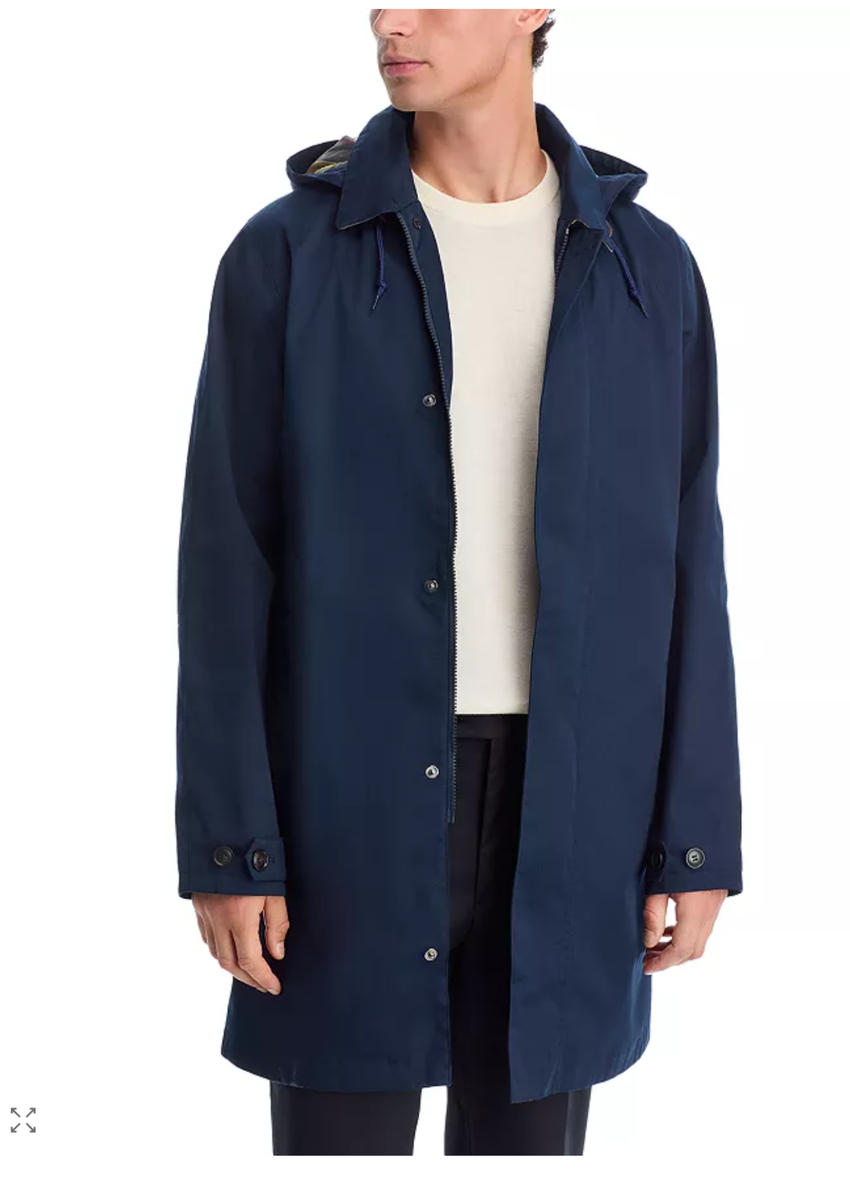 Barbour Lorig Mac Hooded Waterproof Jacket MSRP$425 British Lux | eBay