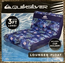 Quiksilver Floral Mini Lounger Pool Float - Blue, Over 3ft Long - B1
