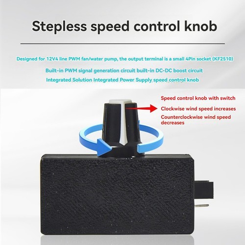 2X PWM-Drehzahlregler, 12 V, 4-Poliger PWM-Lüfterregler, USB-Typ-C-Stromver7656 - Afbeelding 3 van 6