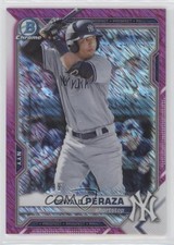 2021 Bowman Chrome Prospects Fuchsia Shimmer Refractor /199 Oswald Peraza 05vf
