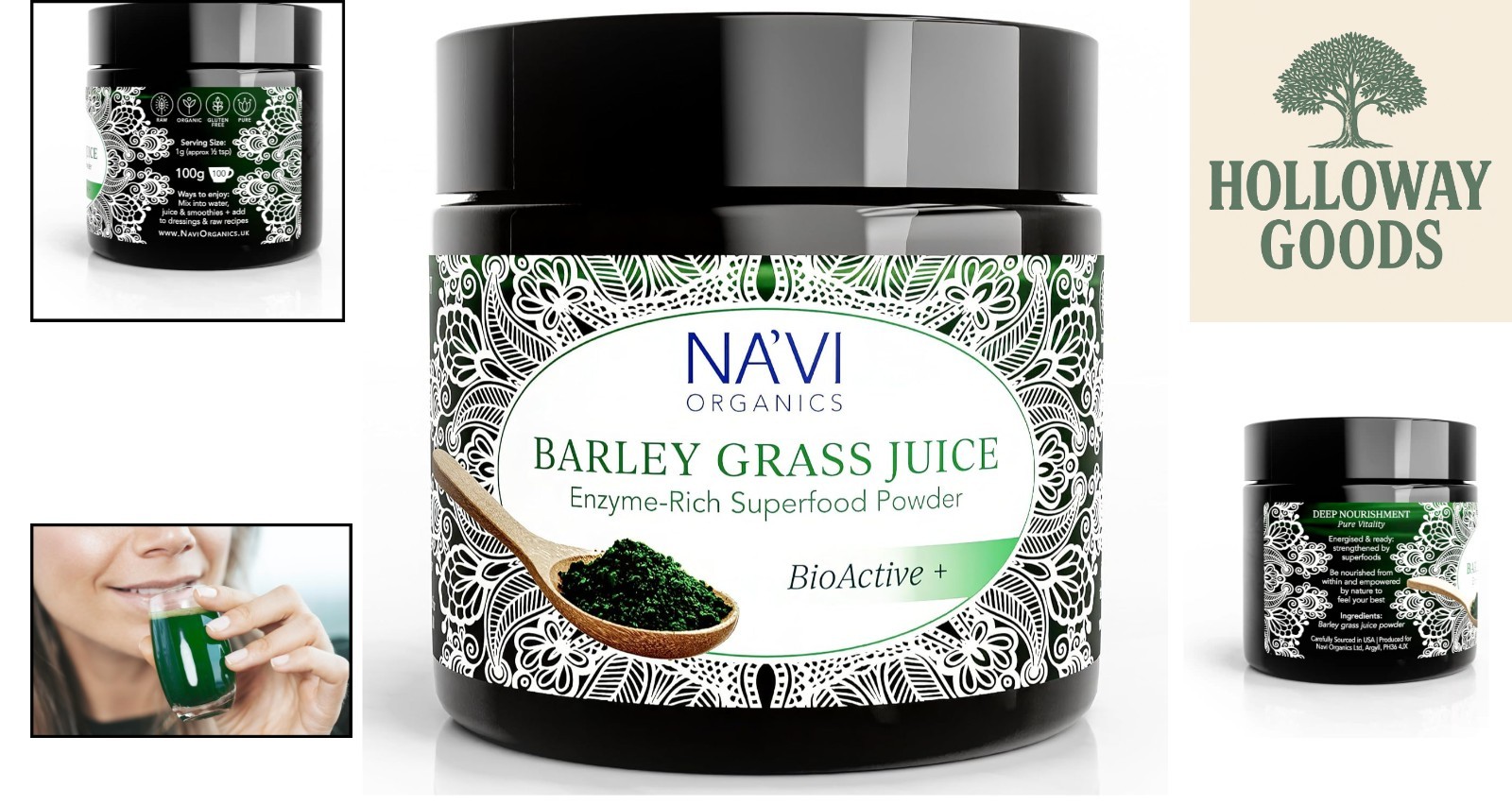 Grade Raw Barley Grass Juice Powder - Gluten Free, 100g Nutrient Booster