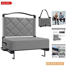 Portable Bleacher Seat with Cushion and Shoulder Strap for Outdoor Sports Events