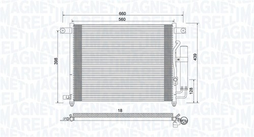 CONDENSER AIR CONDITIONING 350203943000 FOR CHEVROLET AVEO/KALOS/Hatchback 1.4L - Picture 3 of 9