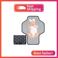 Baby Portable Changing Pad Travel - Waterproof Compact Diaper Changing Mat with